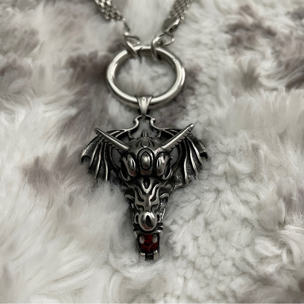 Shield Maiden’s Jewelry Norse Dragon Mother Guardian Necklace